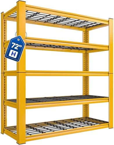 REIBII Orange Garage Shelving Adjustable 3010LBS Heavy Duty Storage Shelves