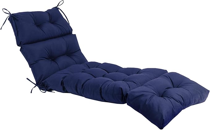 QILLOWAY Indoor/Outdoor Chaise Lounge Cushion,Spring/Summer Seasonal Replacement Cushions. (Navy)