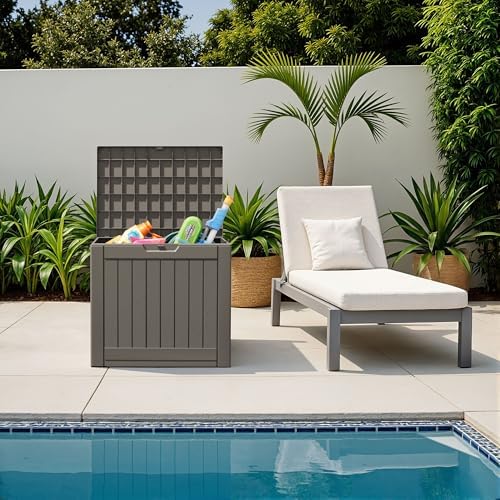 Flamaker Resin Deck Box 40 Gallon Waterproof Outdoor Storage Box