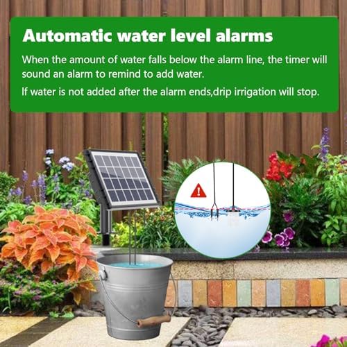 49FT Solar Drip Irrigation System Kit, Auto Watering for 15 Pots