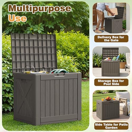 Flamaker Resin Deck Box 40 Gallon Waterproof Outdoor Storage Box