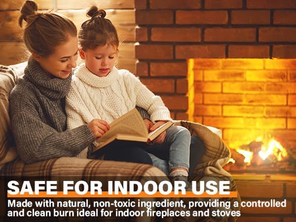 HGD Natural Fire Starters (50pcs) - Weather-Resistant Charcoal Starters for Indoor Fireplace, BBQ, Campfire, Wood Stove, Chimney, Fire Pit, Grill & Outdoor Use - Easy Lighting
