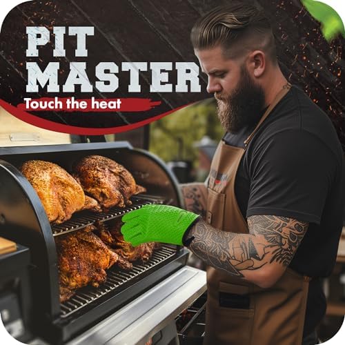 KITCHEN PERFECTION S Silicone Smoker BBQ Gloves - Heat Resistant Oven Mitts