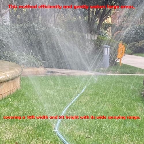 Watoo 2026 Sprinkler Hose & Soaker Hose for Yard - 25 FT Reinforced Flat Garden Hose with Holes, Heavy Duty No-Kink Lawn Irrigation Hose (Includes Stakes, High Pressure Spray)