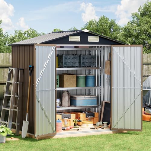 Breezz Outdoor Steel Storage Shed, 4 x 6 ft
