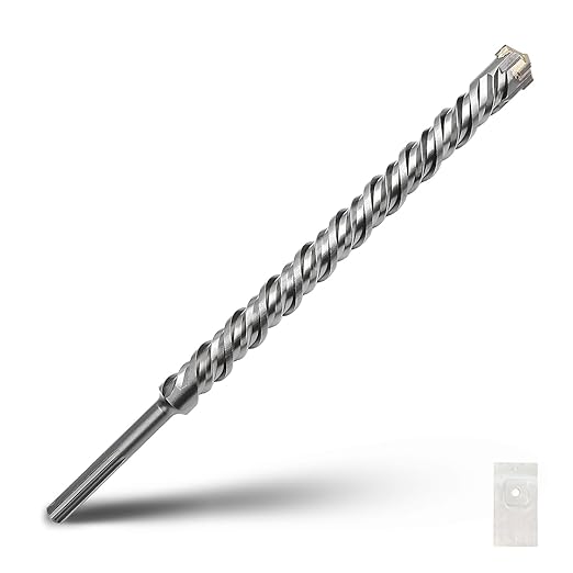 1-1/2 x 20 inch SDS Max Rotary Hammer Drill Bit, 38x520mm Carbide Tip Masonry Drill Bit,Concrete Drill Bit for Masonry, Brick, Stone, Concrete (Length :520mm / 20 inch, 38mm (1-1/2 in) Diameter)