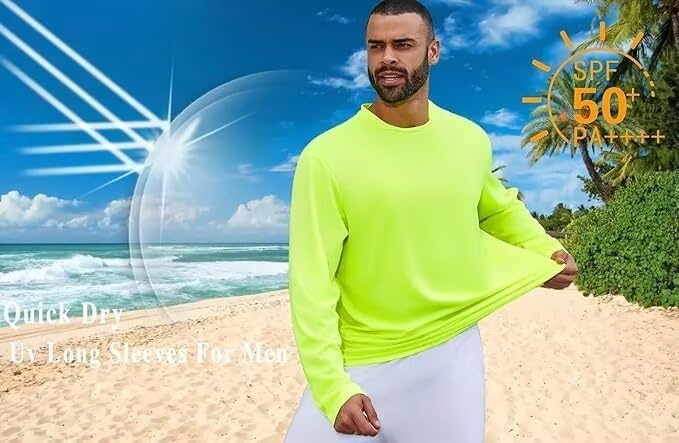 LeeHanTon Men's Sun Shirts Sun Protection Hoodie Shirt UPF 50+ Long Sleeve Work Athletic Shirt with Hooded for Fishing Hiking