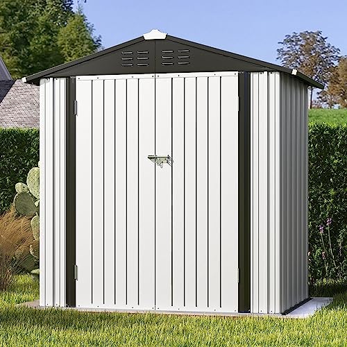 Patiowell 6x4 FT Outdoor Storage Shed, White