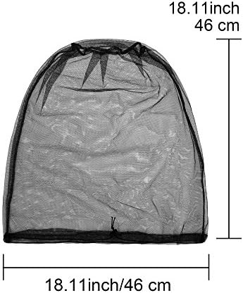 HESTYA 4 Pack Mosquito Head Net Mesh Face Cover Outdoor, Black