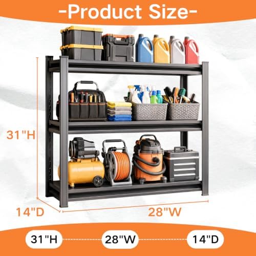 Garage Shelving, Heavy Duty Storage Shelves, Adjustable Boltless Units