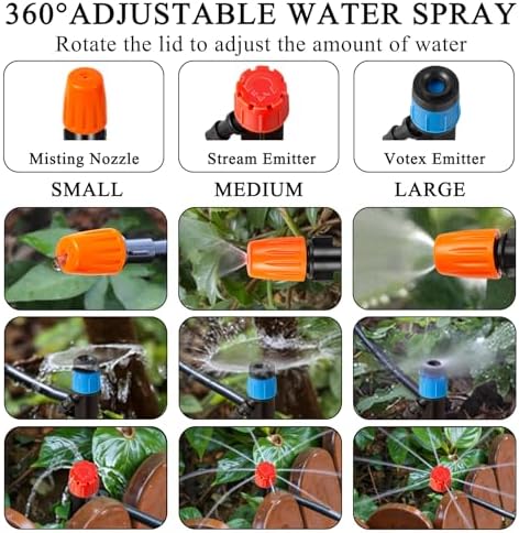 520FT Drip Irrigation System Kit, Automatic Drip Irrigation Kit with 1/2 inch Hose 1/4 inch Distribution Tubing and Accessories for Greenhouse, Yard, Lawn