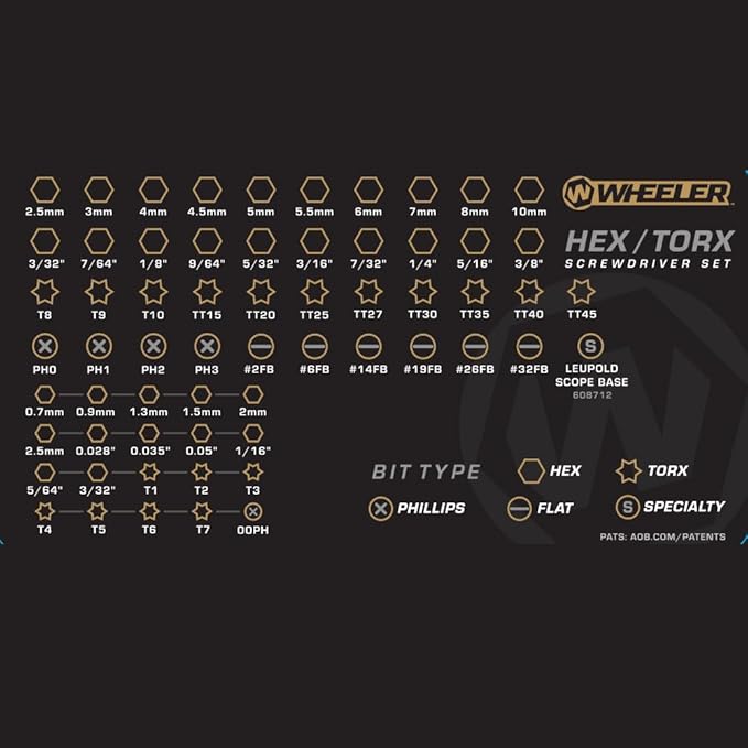 Wheeler SAE/Metric Hex and Torx Screwdriver Set with Magnetic Screwdriver,
