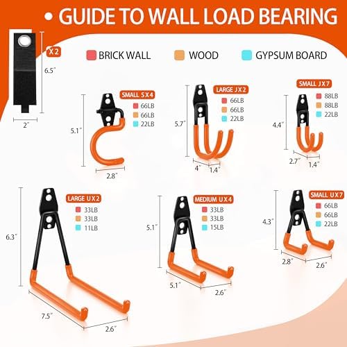 28 Pack Garage Hooks Heavy Duty with Non Slip PVC Coating