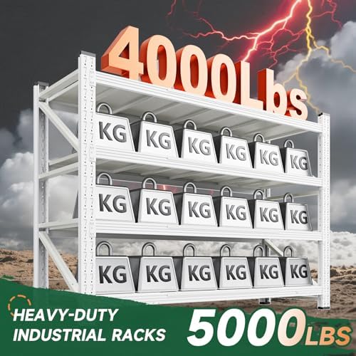 Letaya 4000LBS Storage Shelves Heavy Duty,60" W Garage Shelving Units, 4 Tier Adjustable Utility Rack Shelf,Large Metal Industrial Shelves,for Shop,Warehouse,Basement (60" W x 24" D x 70" H)
