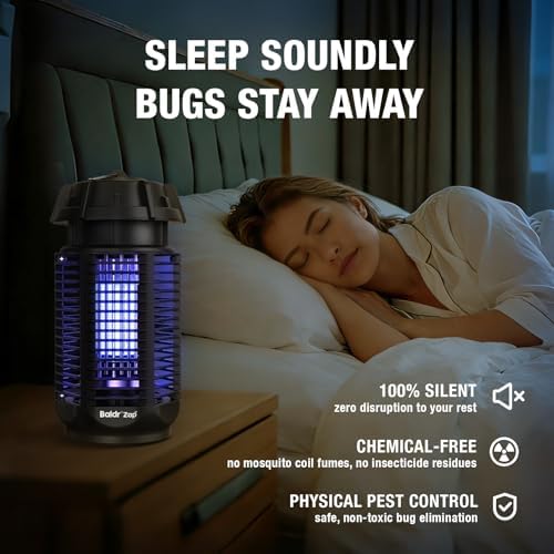 BALDR Bug Zapper Outdoor Indoor, 20W Power & 4200V Instant Grid Mosquito Repellent, Coverage of 1/2 Acre Fly Trap for Patio, Backyard, Home，2 Pack