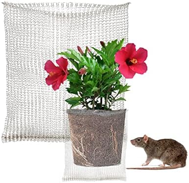 Keebgyy Metal Mesh Bag, Gophers Resistant Stainless Steel Mesh, Stainless Steel Wire Mesh Vole Mesh Metal Mesh Bag, Flowers Rodent Proof Wire Baskets for Plants, Planter for Garden Lawn(#2)
