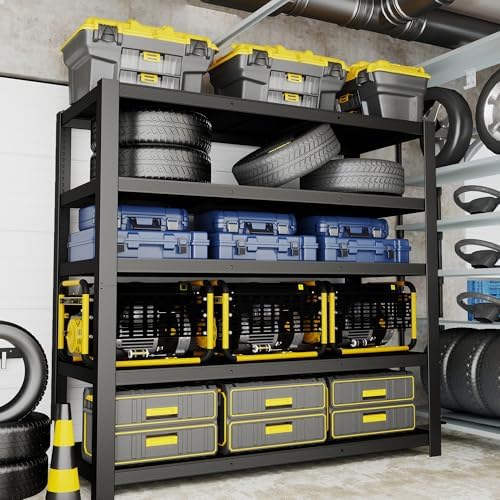84" H 5-Tier Heavy Duty Storage Shelves, 3000LBS Capacity Adjustable Metal Industrial Garage Shelving Units,Freestanding Storage Rack for Shop and Warehouse, 84" H x 55" W x 24" D