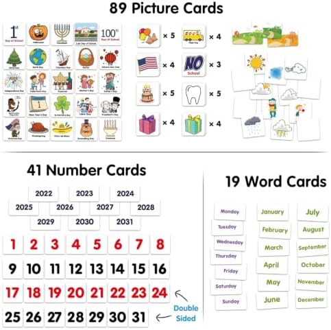 Calendar and Weather Pocket Chart, Classroom Organized Chart, 149 Pieces