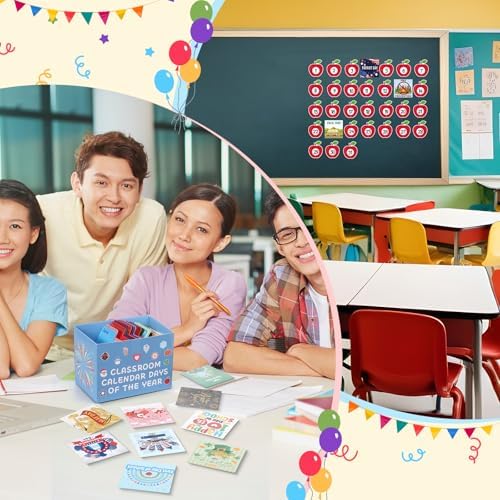 Mooliwe 480 Pcs Classic Classroom Calendar Days of The Year Set