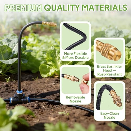 HIRALIY 33FT Garden Watering Kit for Small Gardens