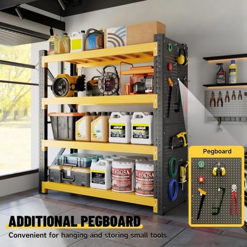 Heavy‑Duty Garage Shelving Unit with Pegboard, 3000 LBS Total Load Capacity