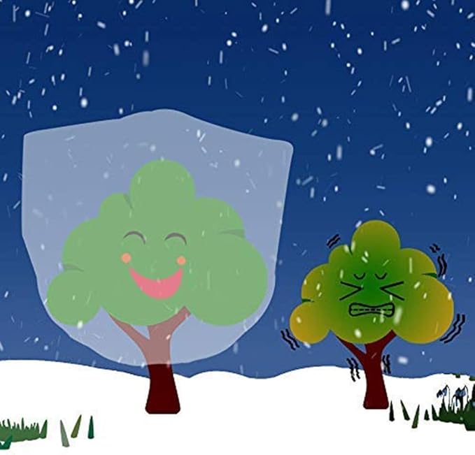 Agfabric Plant Covers Freeze Protection with Zipper 0.9oz 135"x120"x48" Shrub Cover Winter Tree Jacket for Frost Protection&Season Extension,White