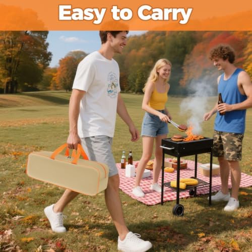 Grill Utensil Storage Bag for Outdoor Grilling, 24 x 8 x 8 in, Khaki