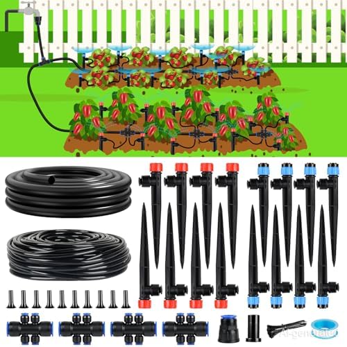 110FT Drip Irrigation System Kit, Automatic Garden Watering System
