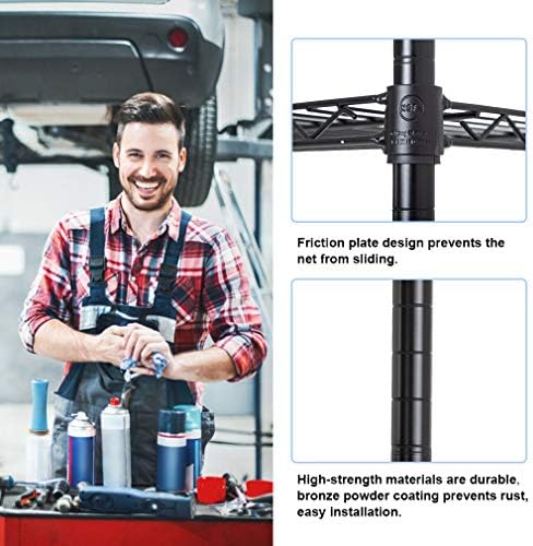 PayLessHere | 6-Tier Wire Shelf | 42"x16"x72" | Black | Adjustable Racks | Heavy-Duty Storage Shelves, Holds Upto 1500 lbs | Rust-Resistant, No-Tool Assembly | for Home, Garage Shelving