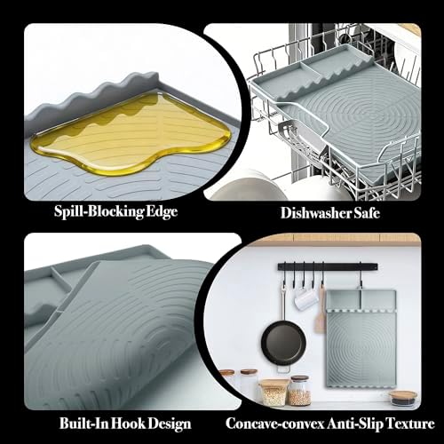 Silicone Grill Mat for Blackstone Griddle Accessories (Gray-2Pack)