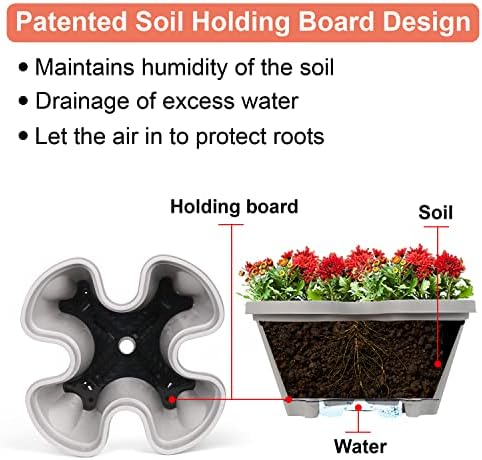 GameXcel Vertical Planter Tower - 4 Tier Stackable Garden Planters with Wheels and Tools Plant Pots for Strawberry Herb Flower and Vegetable Indoor Outdoor Use Gray 2 Pack