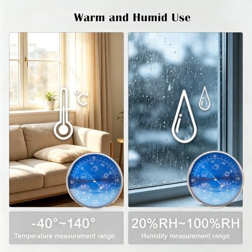 3 in 1 Barometer Accurate Weather Station, Wall Hanging Weather Station