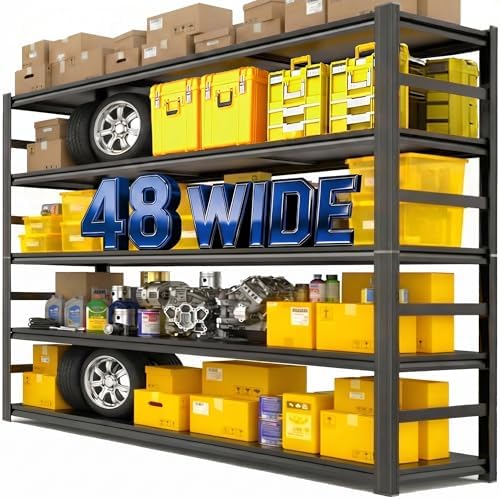 Garage Shelving,2-in-1 Adjustable Storage Shelves with Guard