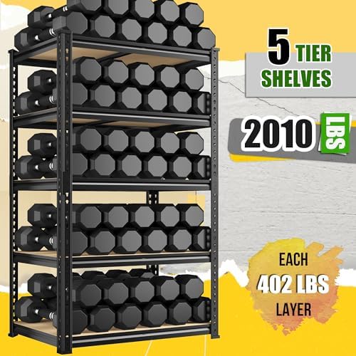 DurayLoly 2 Pack Storage Shelves Adjustable and Wobble-Free Rack for Garage