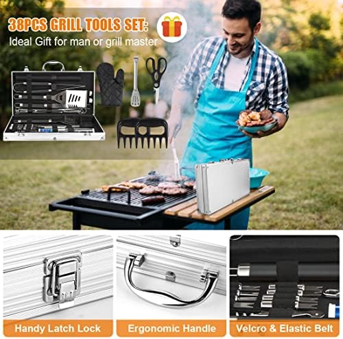 Cifaisi 38Pcs BBQ Tools Grilling Accessories Set with Aluminum Case