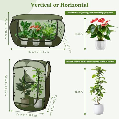 Pop Up Garden Mesh Plant Protectors Tent Net Cage, Pest Guard Covers for Protect Outdoor Vegetables Strawberry Fruit Flowers Shrubs from Birds Insects (1, Dark Green)