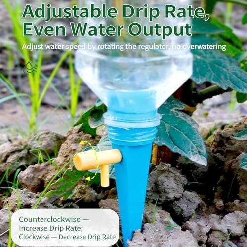 New!Self Watering Spikes for Pots Indoor Plants,Universal Bottle Mouth,Automatic Irrigation Stakes,Slow Release Water Valve,Vacation Proof Drip