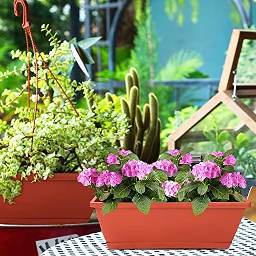 Window Box Planter,12Pack Plastic Vegetable Flower Planters Boxes