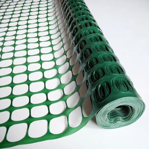 PotatoLife 4'x100' Plastic Mesh Fence for Garden with 100 Zip Ties, Green