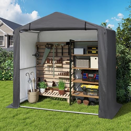 COVERONICS 5' x 3' Outdoor Portable Storage Shelter Shed, Grey