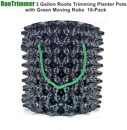 RooTrimmer 3 Gallon Air Pruning Container New Plastic Nursery Pot Fruit Vegetable Garden self-Planting pots, Size 10"x10", Black