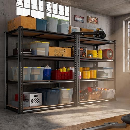 REIBII 40" W Garage Shelving with Rolled-Edge Columns for Basement Pantry