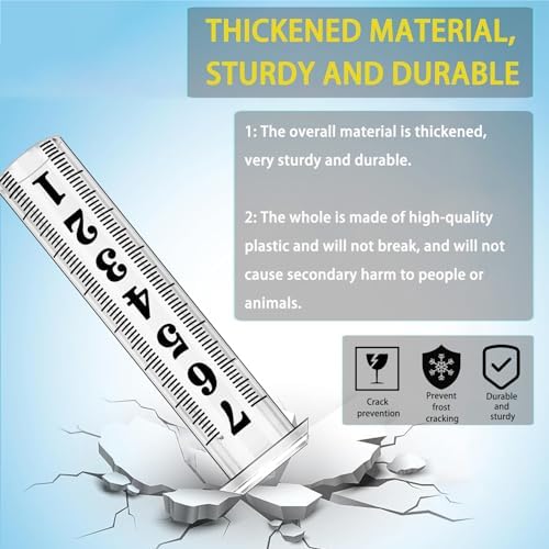Rain Gauge Replacement Tube, Accurate Rain Gauges Outdoors Best Rated, 7" Capacity Rain Gauge Tube Replacement for Yard & Garden, Water Gauge for Rain, 2 Plastic Rainfall Meter Tube with 1 Clean Brush