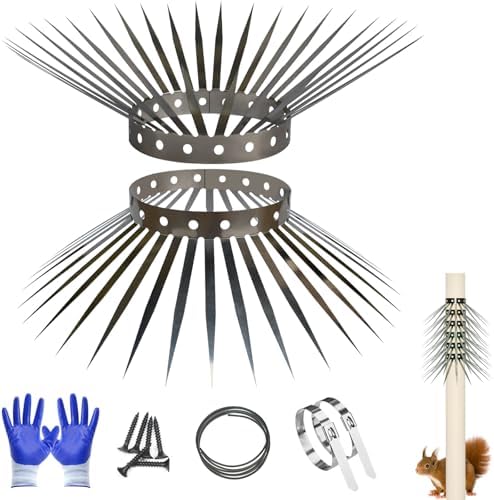 Bird Spikes, Squirrel Spikes and Squirrel Baffles Keep Raccoons, Cats and Snakes Away from Gardens, Fences and Climbing Bird Feeder Poles.(120 inches)