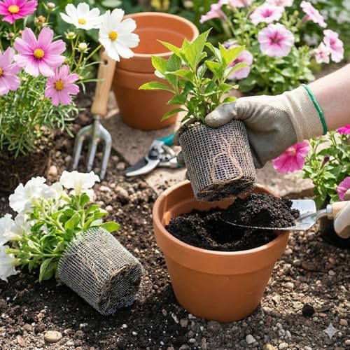 20pcs Plant Root Guard Gopher Baskets 1 Gallon Size Resistant Stainless Steel Plant Wire Baskets Gophers Voles Moles Mesh Baskets to Protect Plant Roots Tubers Trees Flowers