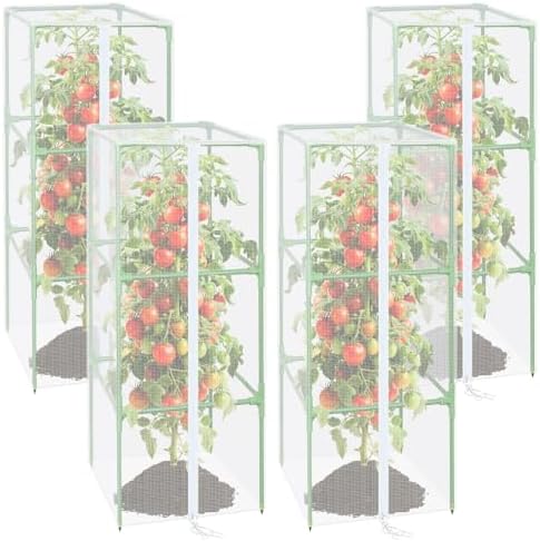 ZeeDix 43x16.1 in Garden Tomato Plant Cover Netting for Square Tomato Cage