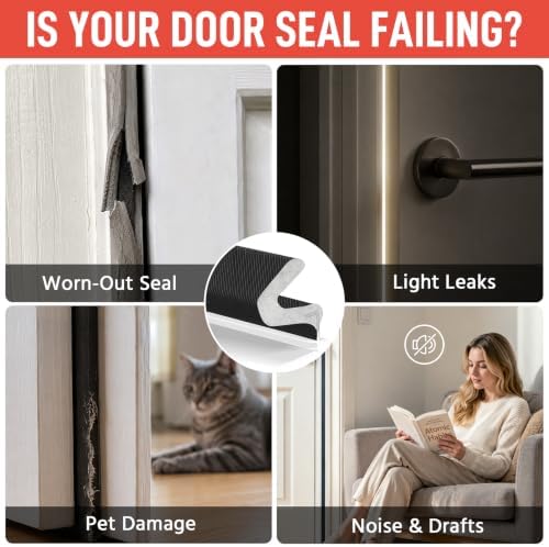 Litaibai 60 ft Kerf Weather Stripping Door Seal for Exterior Doors, Black
