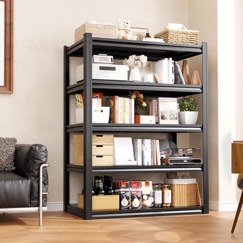 46''W Garage Shelving,AdjustableTall Heavy Duty Shelving,5T Garage Shelves,Storage ShelvesUnit，Metal Standing Shelf Units， Utility Rack for Kitchen Warehouse Basement 71.2 * 46 * 19.7,3-Pack