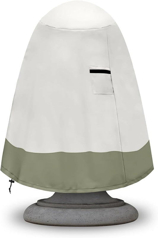 Fountain Cover（36"x42"） 600D Oxford Cloth Garden Fountain Statue Protective Cover, Fountain Protector with Drawstring Weather Resistant for Winter Outdoor Patio Fountain (36"x42"- khaki)