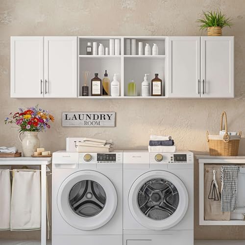 Furnaza 78.6" W Wall Cabinets for Laundry Room with Adjustable Shelf